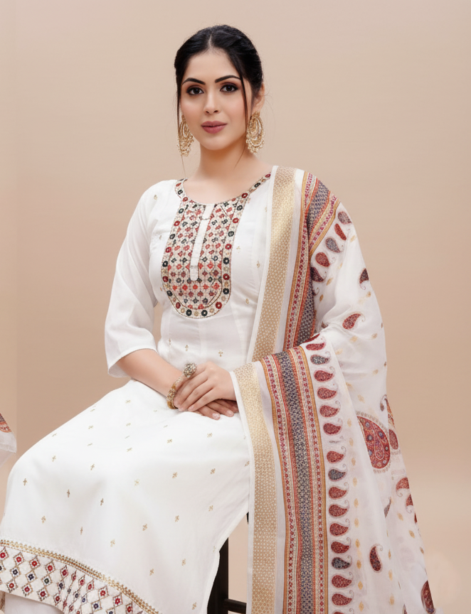 Kurti With Bottom & Dupatta 