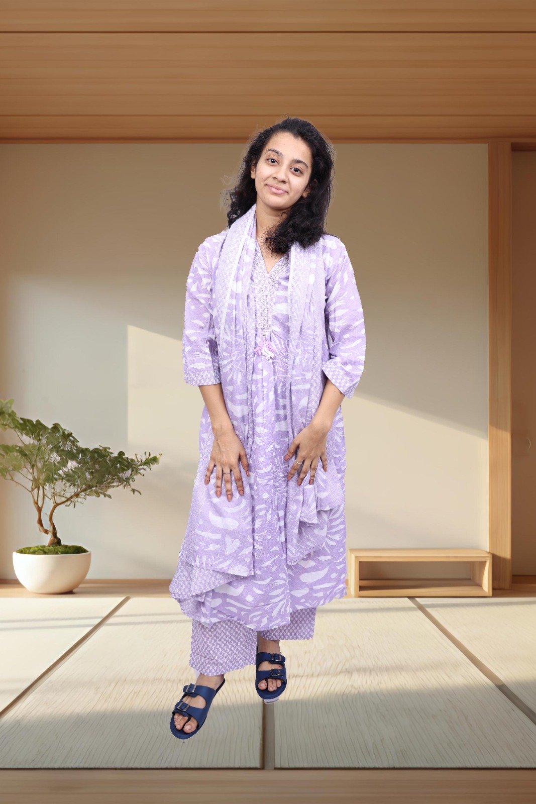 Kurti With Bottom & Printed Dupatta