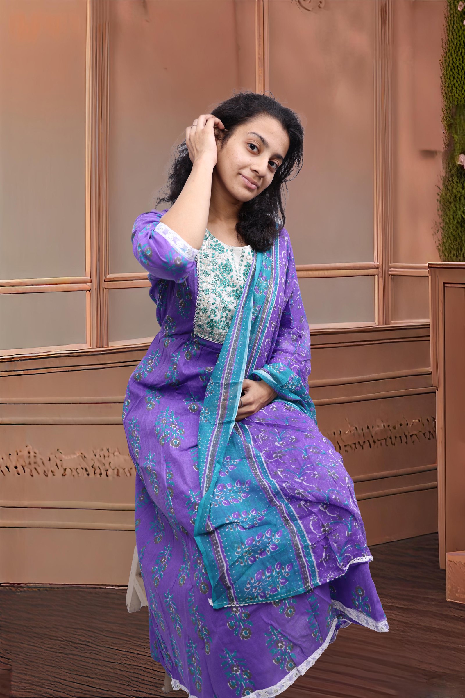Kurti With Bottom & Dupatta 