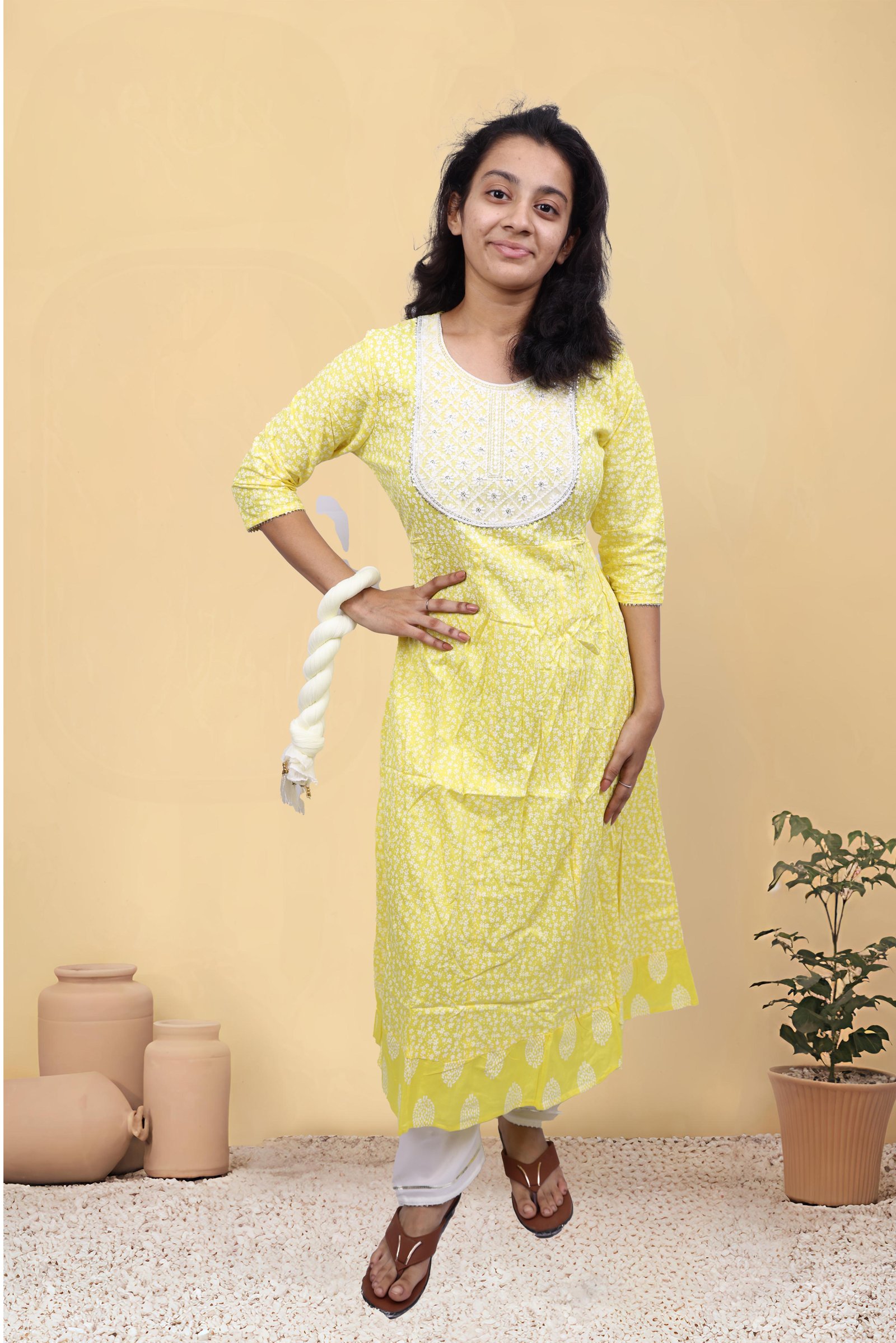 Printed Kurti with Bottom & Dupatta