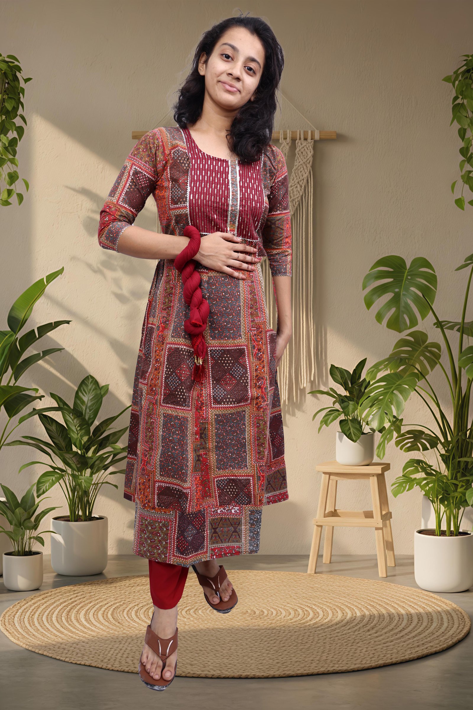 Printed Kurti with Bottom & Dupatta