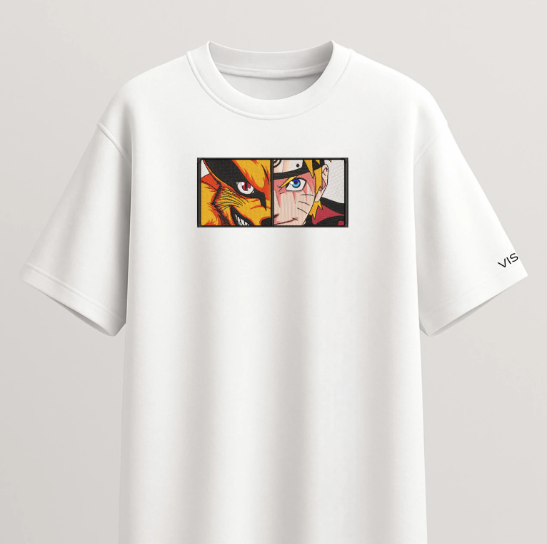 Naruto and Kurama Split  Oversized Tee.