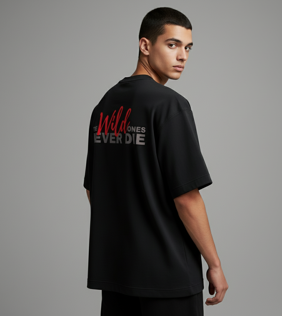 Never Die Vibes oversized Visky Tee 