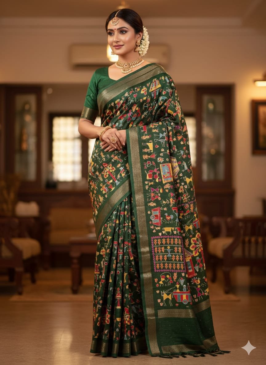 Traditional Patola Printed Silk Saree