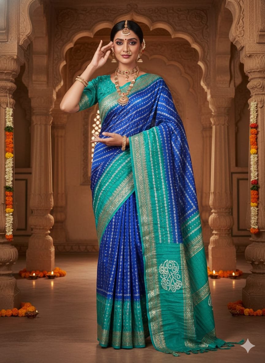  Bandhani Banarasi Silk Saree