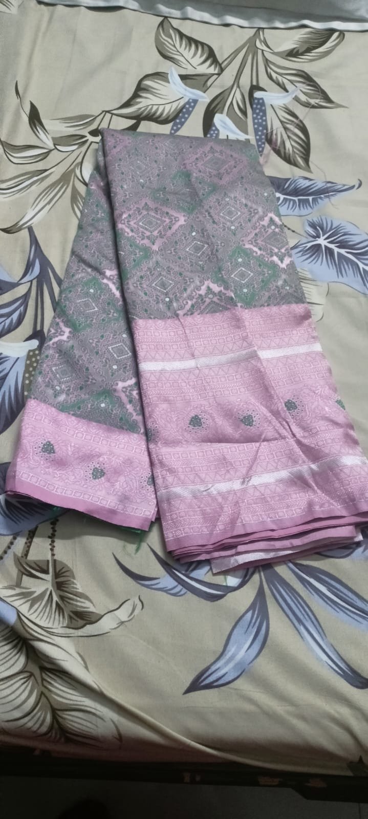 Light pink semi pattu  Saree