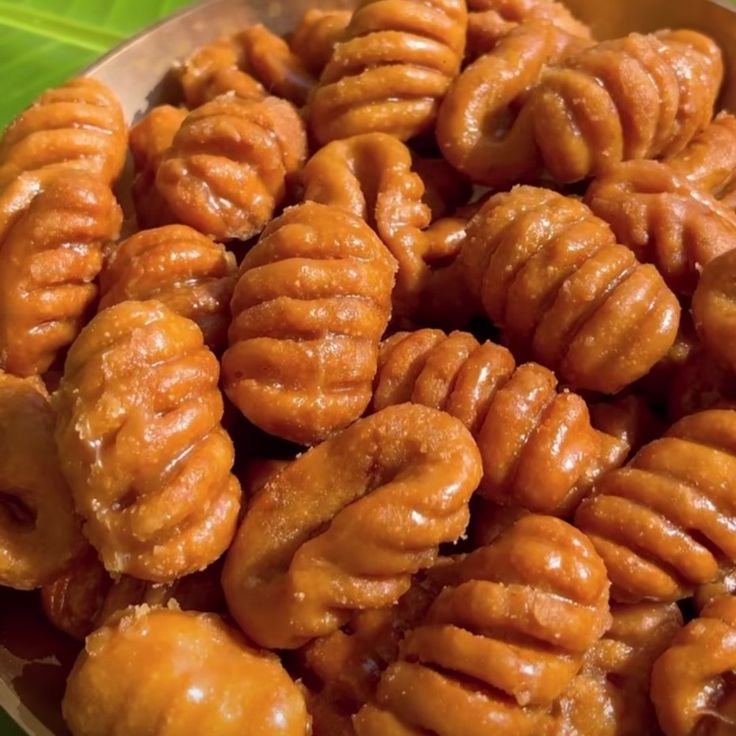 Sweet Gavvalu - Crispy Jaggery Shells