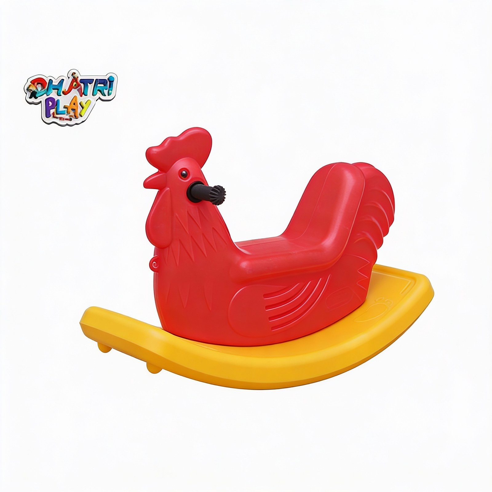Plastic Ride-On Hen Rocker for Kids (Yellow, Red)