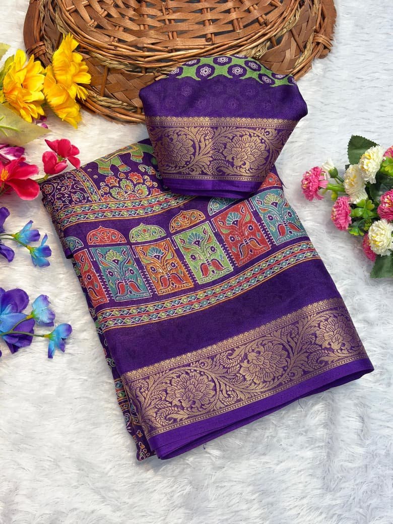 New AJRAKH  Heavy marsh melon self   JEQURD  viewing saree