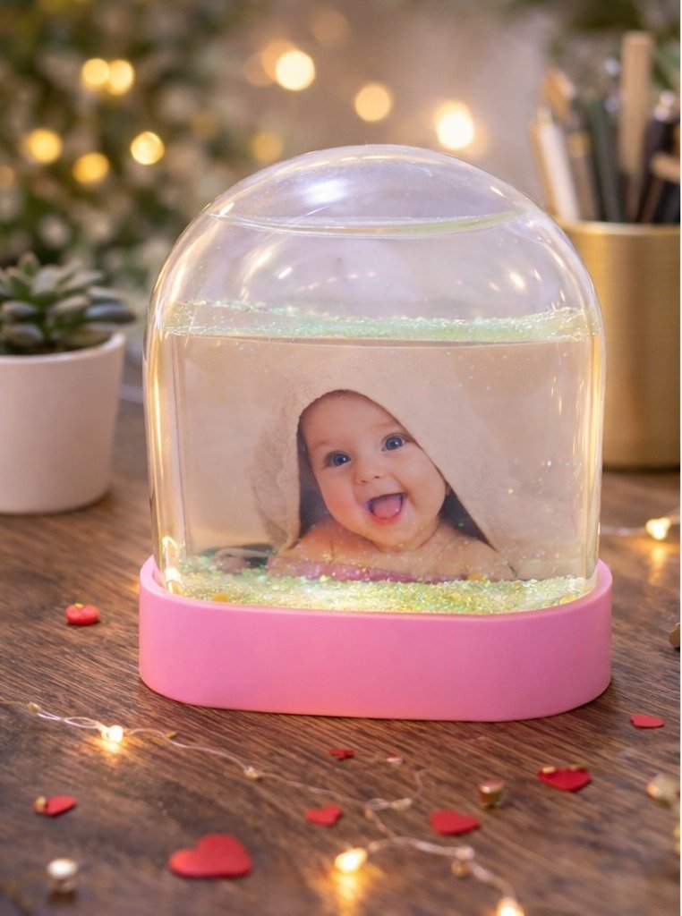 Glitter Snow Globe Baby Photo