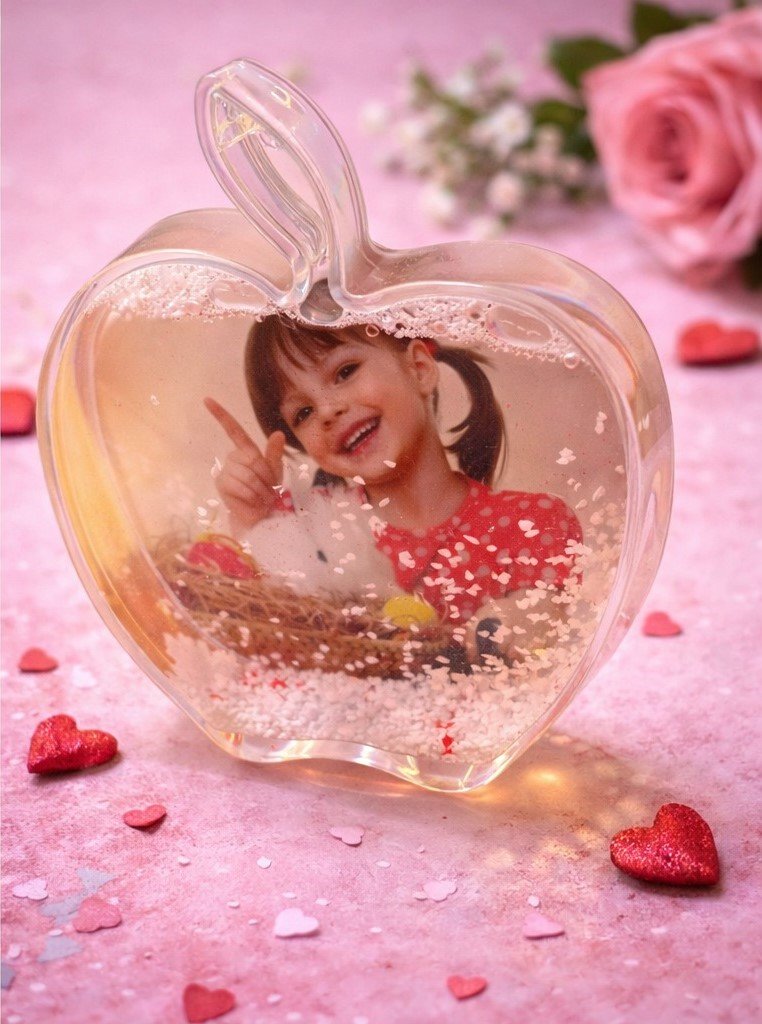 Apple Shape Photo Snow Globe Frame