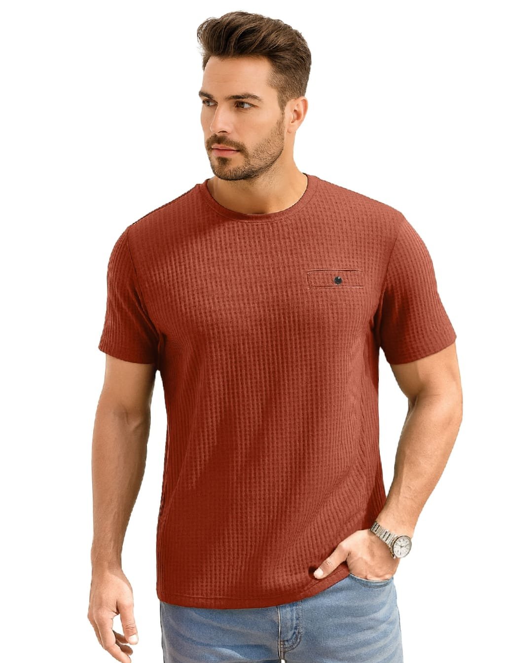 Men’s Rust Orange Quick-Dry Performance T-Shirt | Men’s Rust Orange Quick Dry Sports T-Shirt