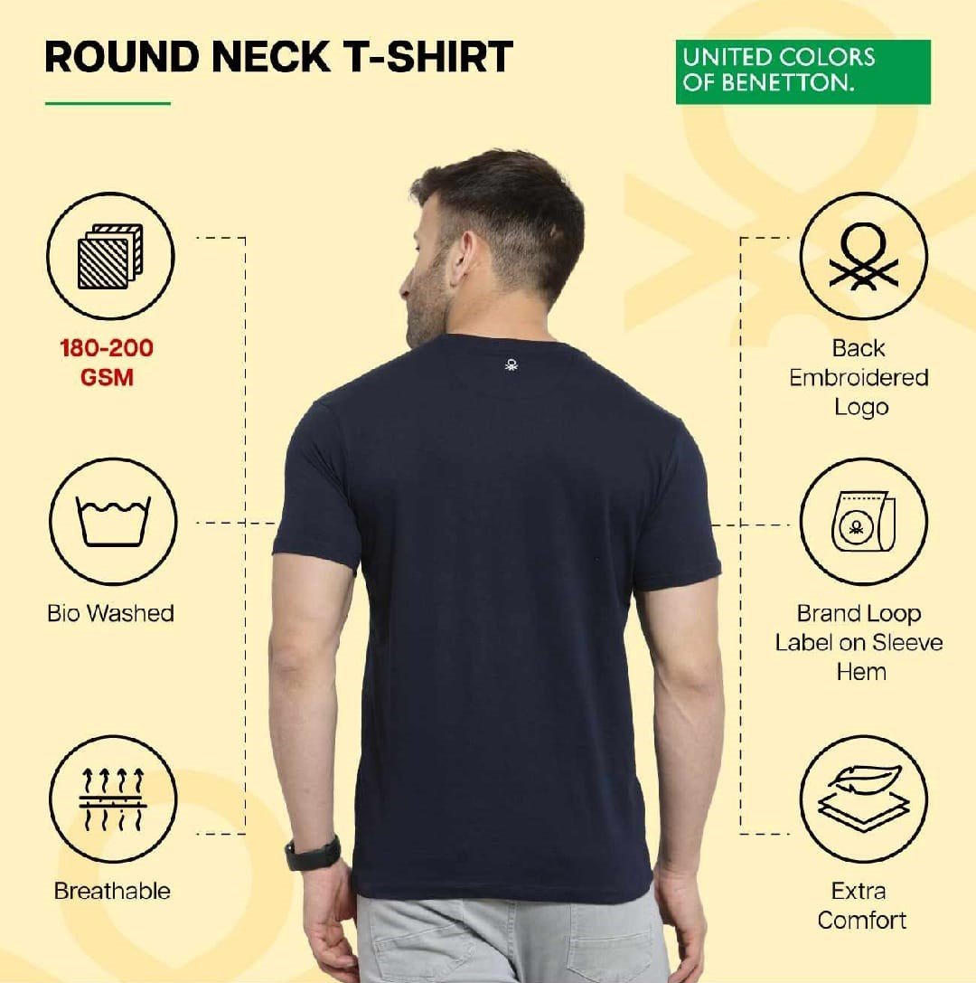 Men’s Premium Bio-Washed Cotton Round Neck T-Shirt (180–200 GSM) | Premium Men’s Solid Crew Neck Tee for Men’s Sportswear online India