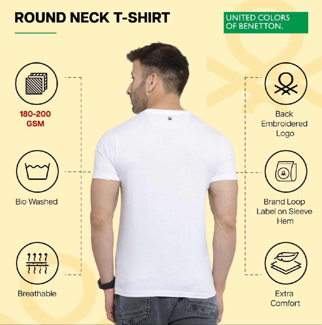 Men’s Premium Bio-Washed Cotton Round Neck T-Shirt (180–200 GSM) | Premium Men’s Solid Crew Neck Tee for Men’s Sportswear online India