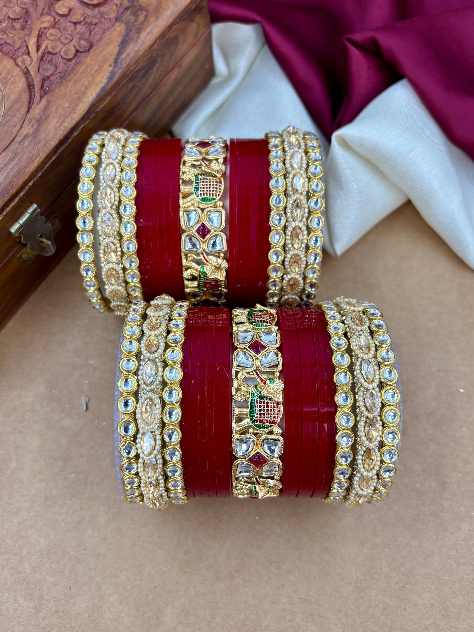 Punjabi Elephant Kundan Bridal Chuda