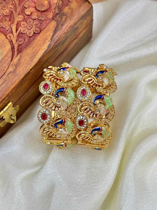  Designer Peacock Kada for Bride
