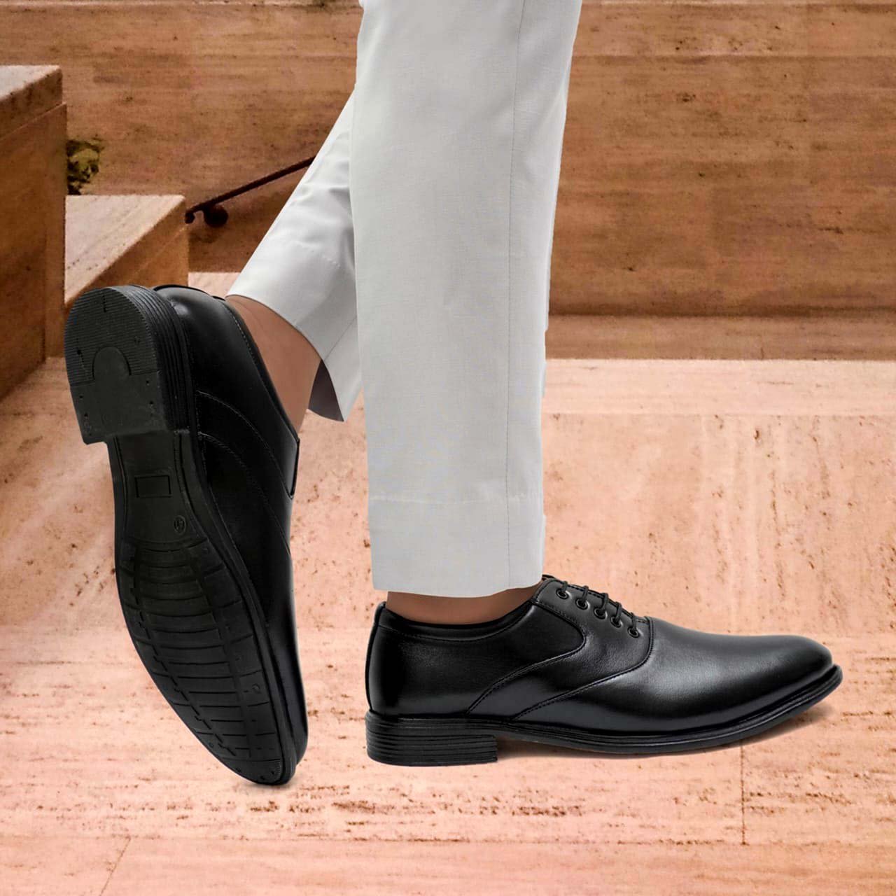 WUGO Latest Trendy Men Formal Shoes | Black Derby Shoes | Office Shoes For Men's & Boys