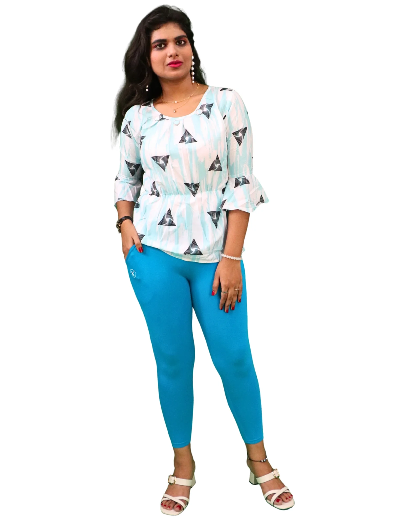 Kimai’s Ankle Length Leggings with Pocket Bio Wash Fabric 3 for Women’s Clothing online India