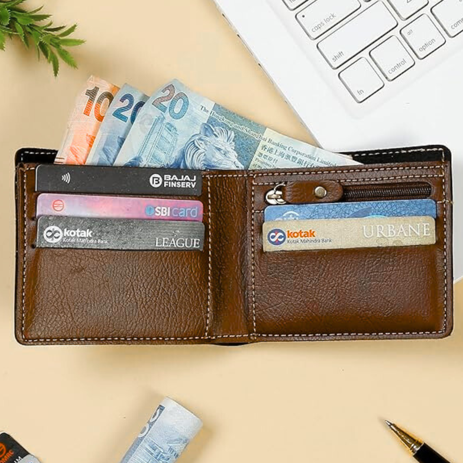 Customised PU Leather Wallet for Men with Name and Picture, Personalised Card Holder for Gifting to Husband, Brother, Father or Friend for Bags online India