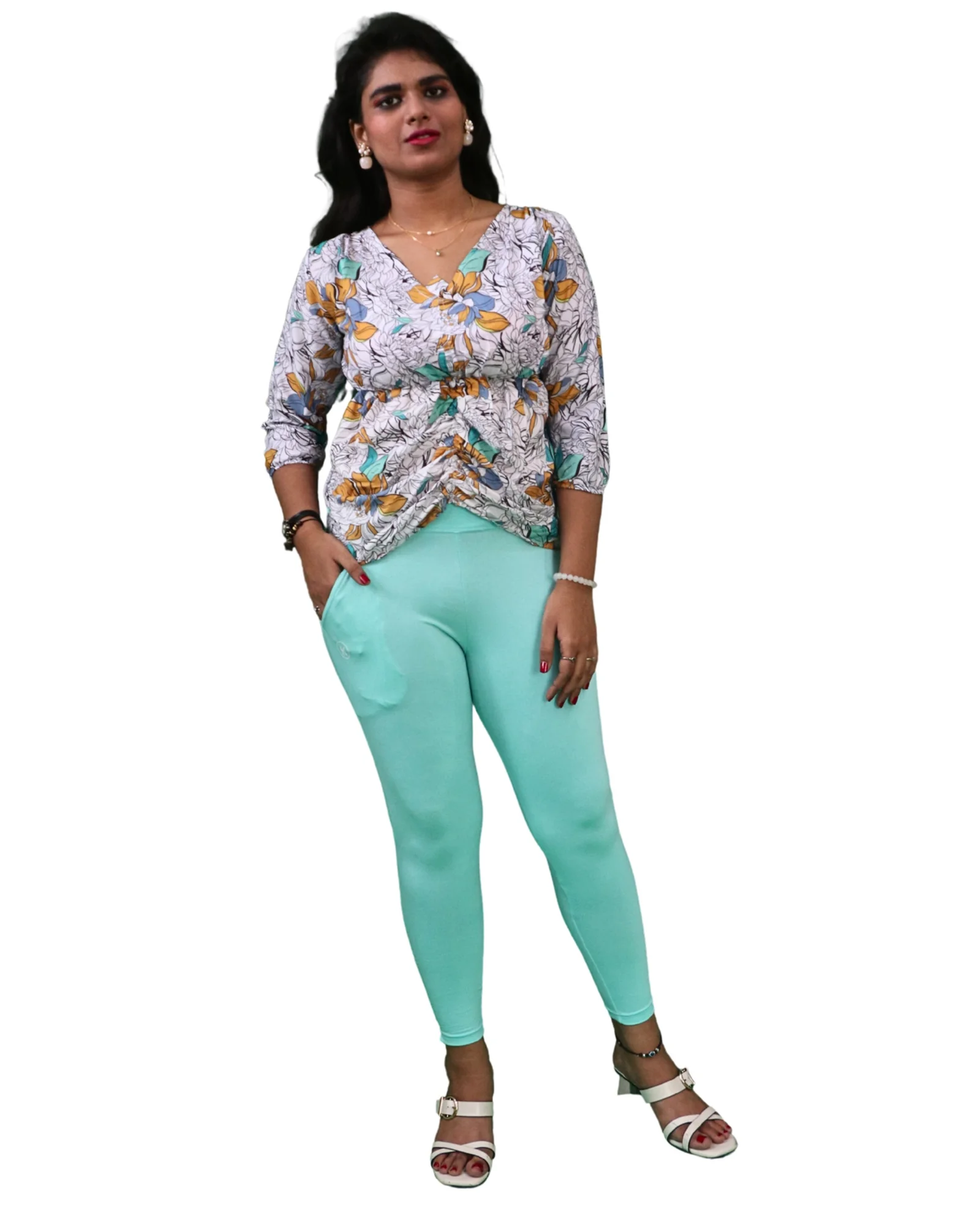 Kimai’s Ankle Length Leggings with Pocket Bio Wash Fabric 5 for Women’s Clothing online India
