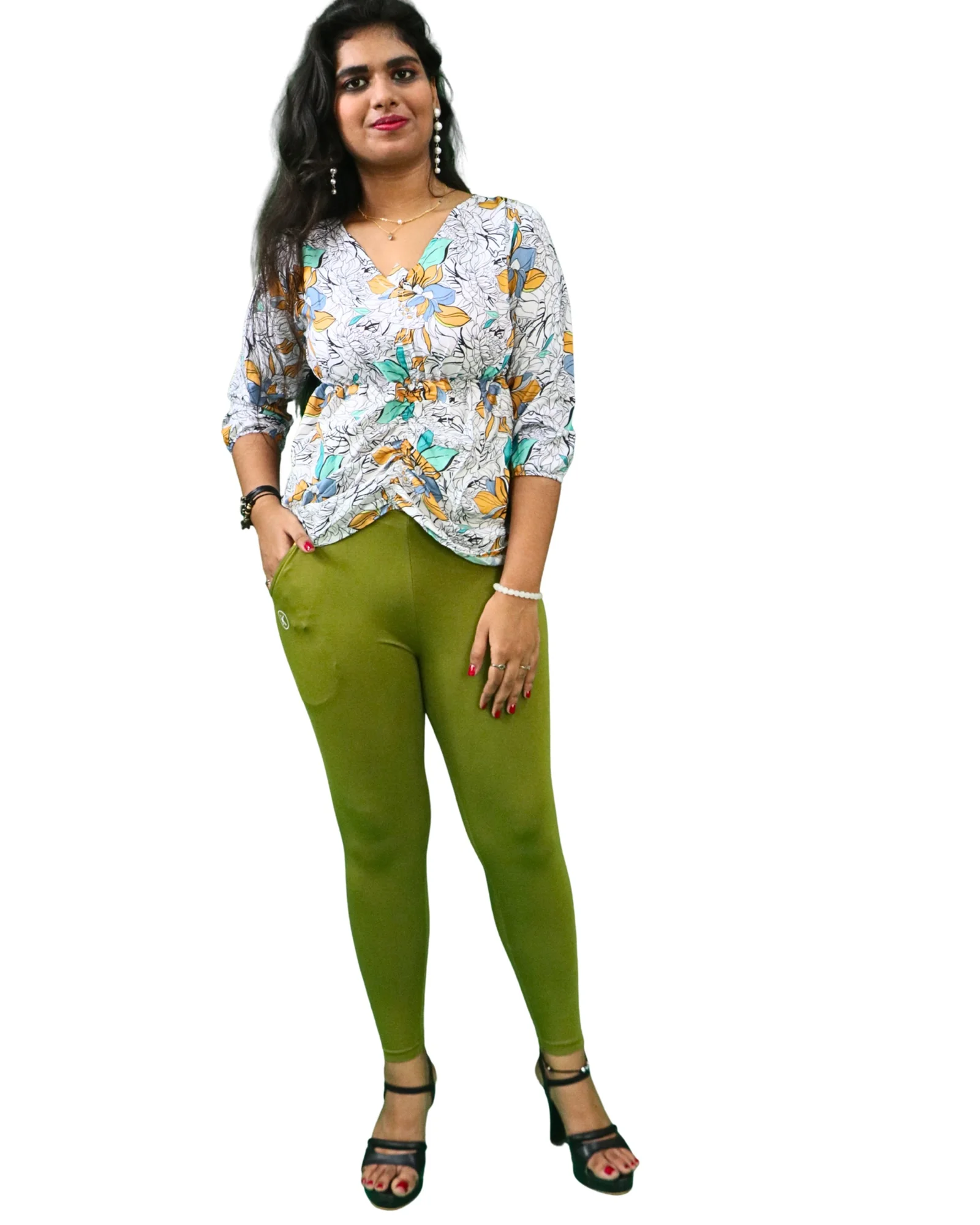 Kimai’s Ankle Length Leggings with Pocket Bio Wash Fabric 8 for Women’s Clothing online India