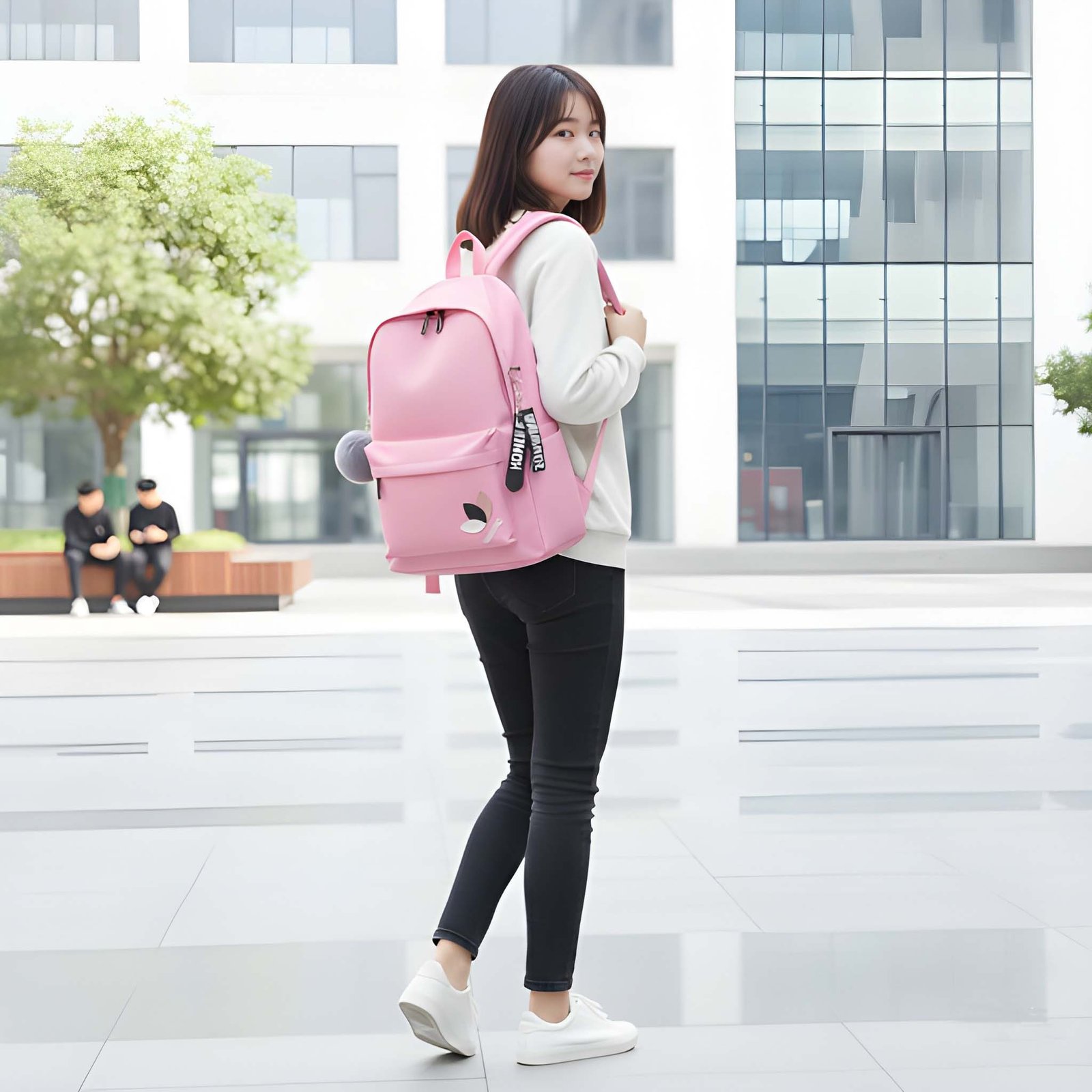 Women’s Trendy Pink Backpack | Soft PU Leather Everyday Bag with Adjustable Straps & Dual Carry Handles