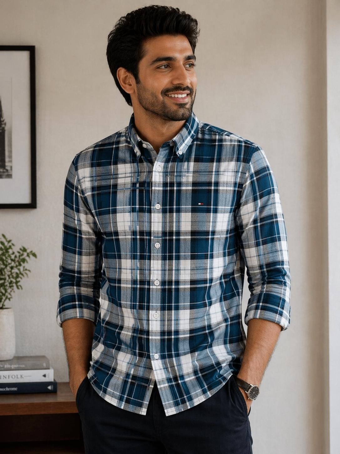 Men’s Checked Cotton Slim Fit Casual Shirt for Top Wear online India