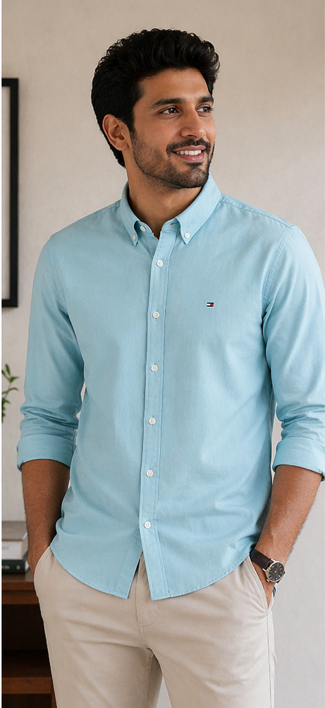 Men’s Solid Cotton Casual Shirt – Olive Green for Top Wear online India