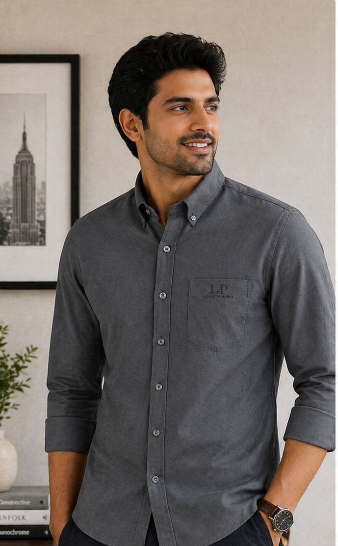 Men’s Slim Fit Solid Cotton Formal Shirt