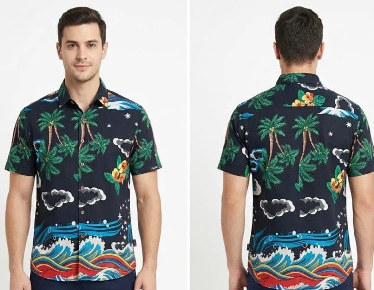 Mens elegant printed half sleeves rayon shirt for Top Wear online India