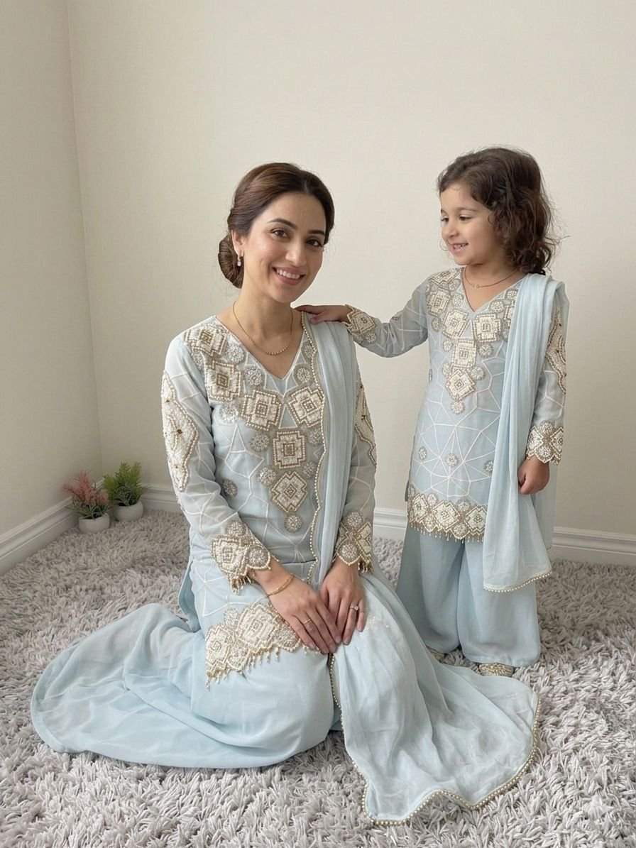 Elegant Mother - Daughter twinning set Ethnic Dress for Ethnic Wear online India