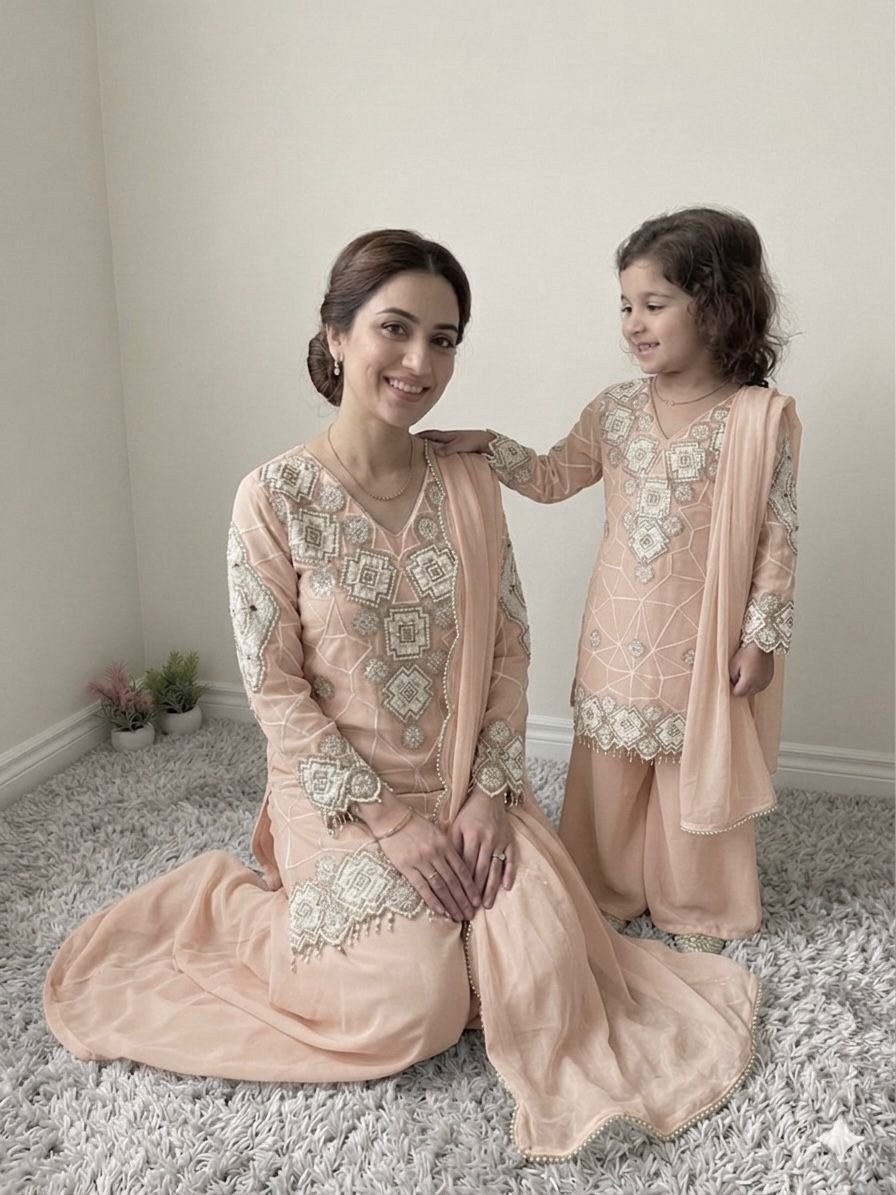 Elegant Mother - Daughter twinning set Ethnic Dress for Ethnic Wear online India