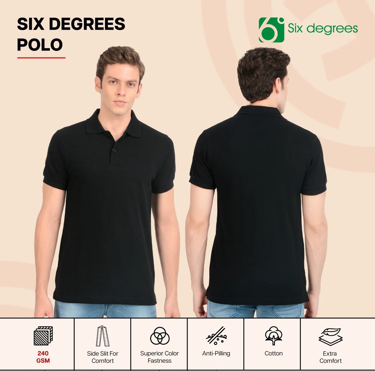 Comfortable 6 DEGREES POLO for Top Wear online India