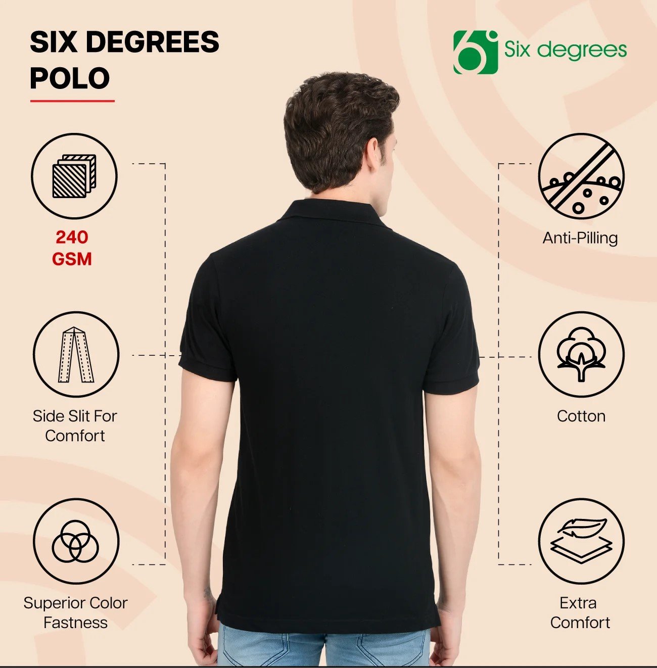 Comfortable 6 DEGREES POLO for Top Wear online India