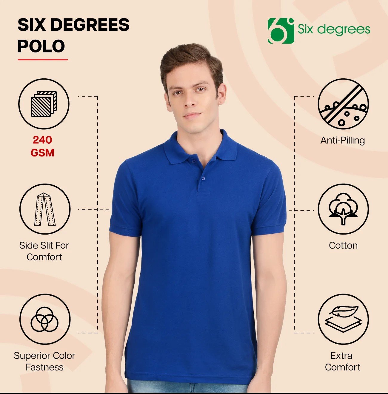 Comfortable 6 DEGREES POLO for Top Wear online India