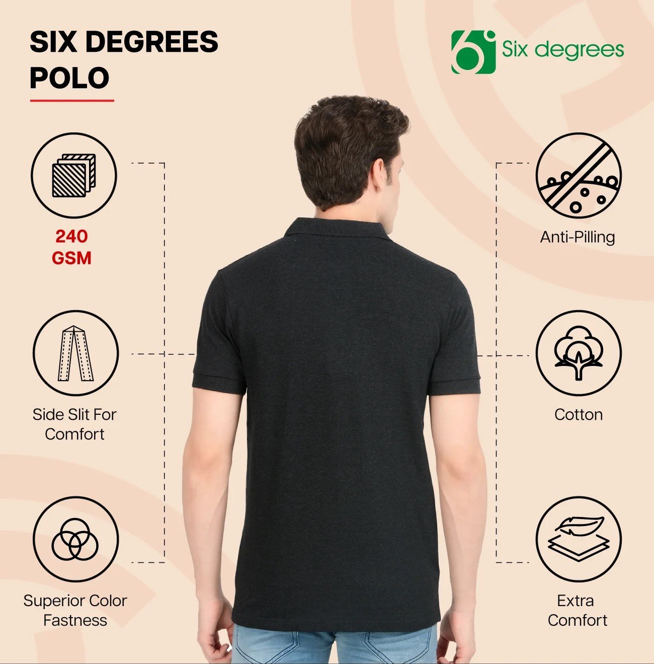 Comfortable 6 DEGREES POLO for Top Wear online India