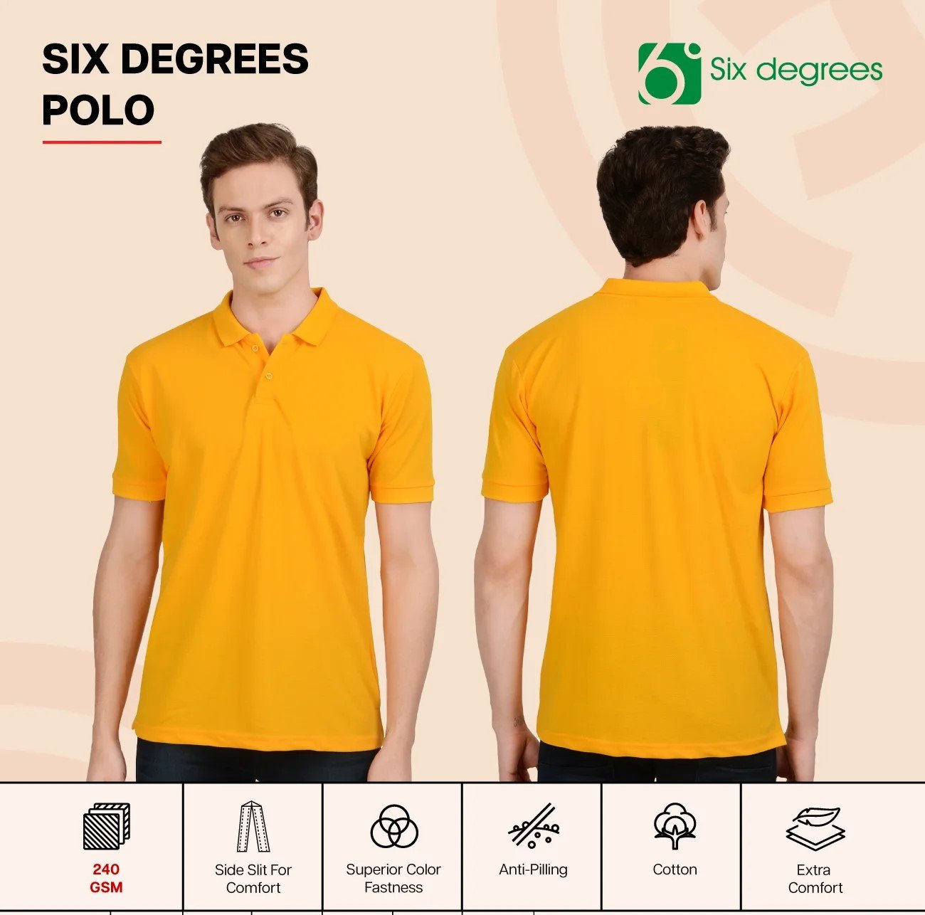 White 6 DEGREES POLO T Shirt for Top Wear online India