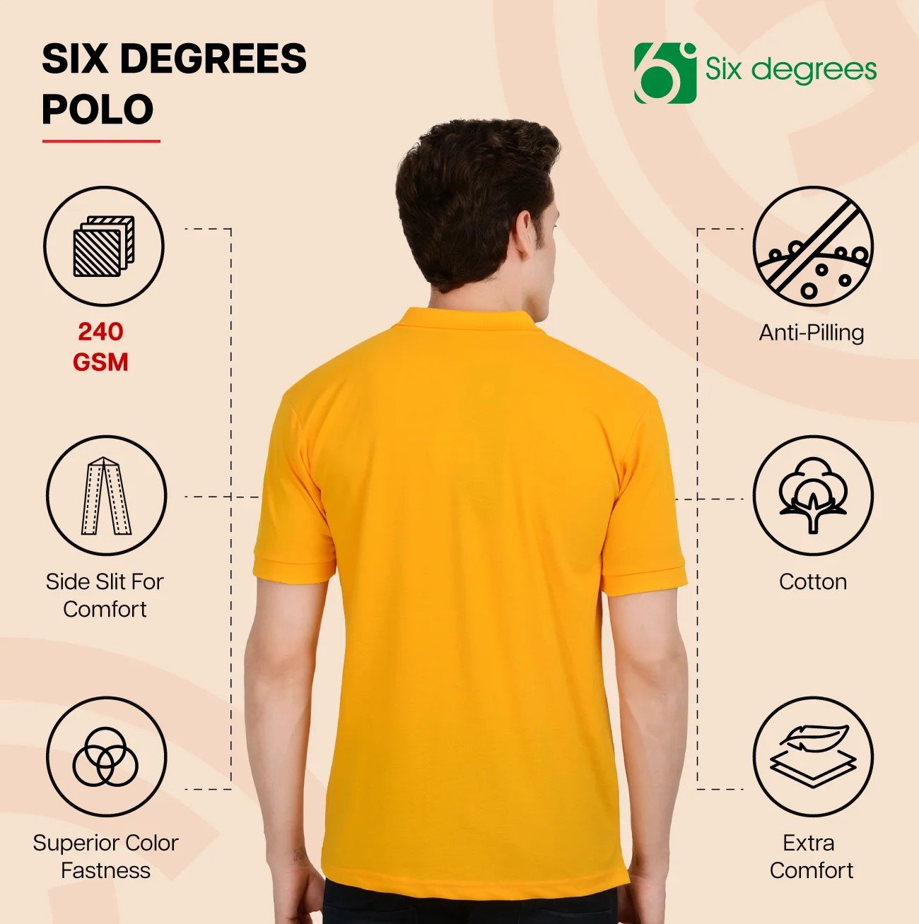 White 6 DEGREES POLO T Shirt for Top Wear online India