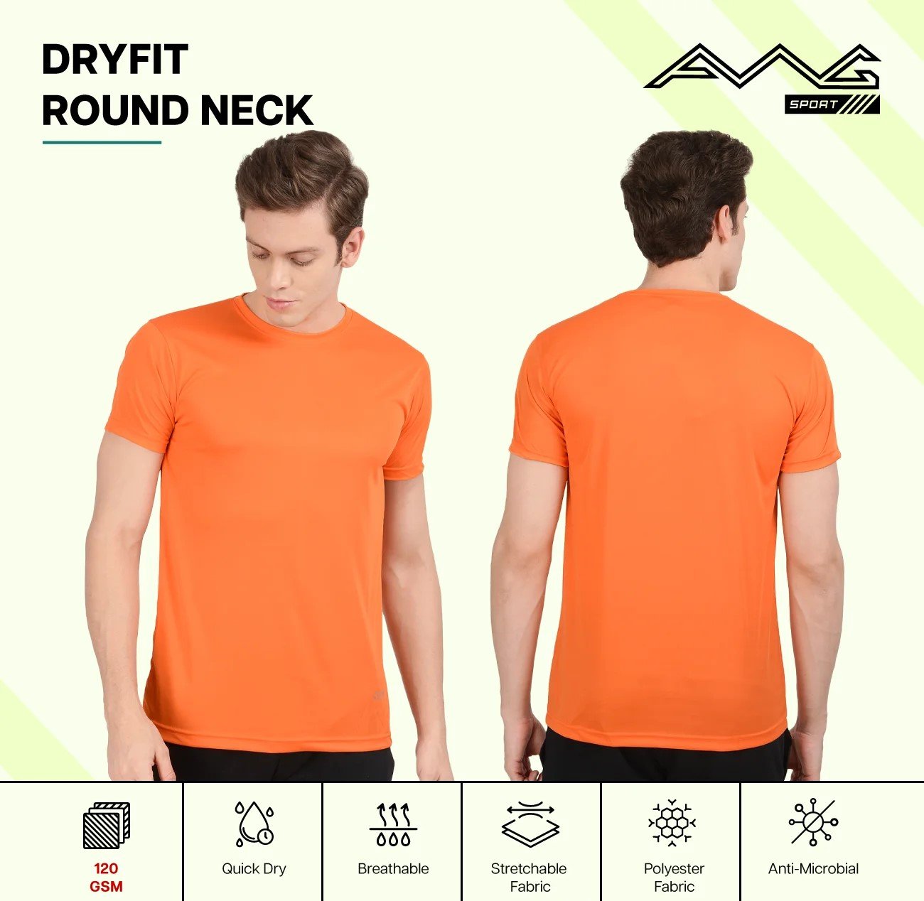 Men's DRY FIT ROUND NECK plain T Shirts for Top Wear online India