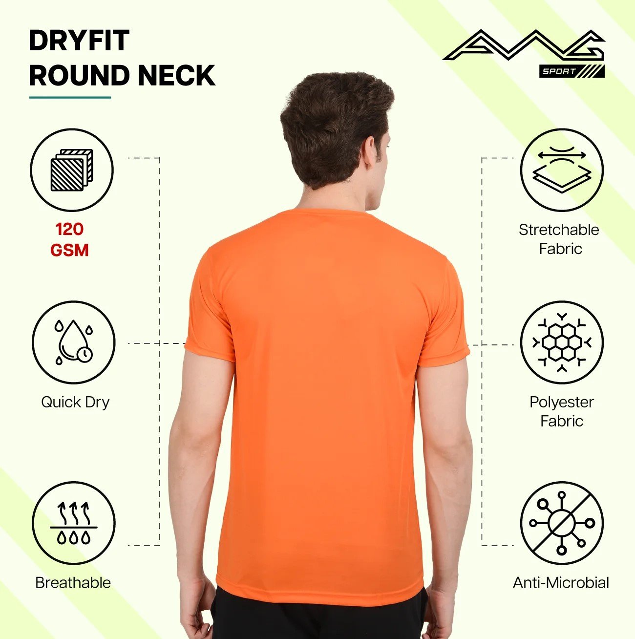 Men's DRY FIT ROUND NECK plain T Shirts for Top Wear online India
