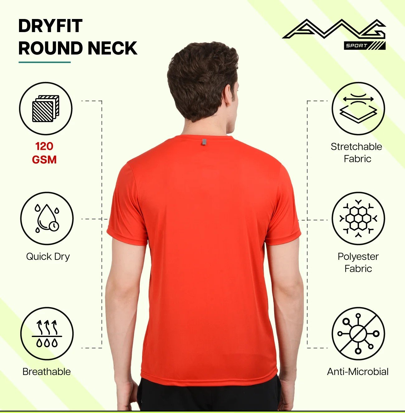 Men's DRY FIT ROUND NECK plain T Shirts for Top Wear online India