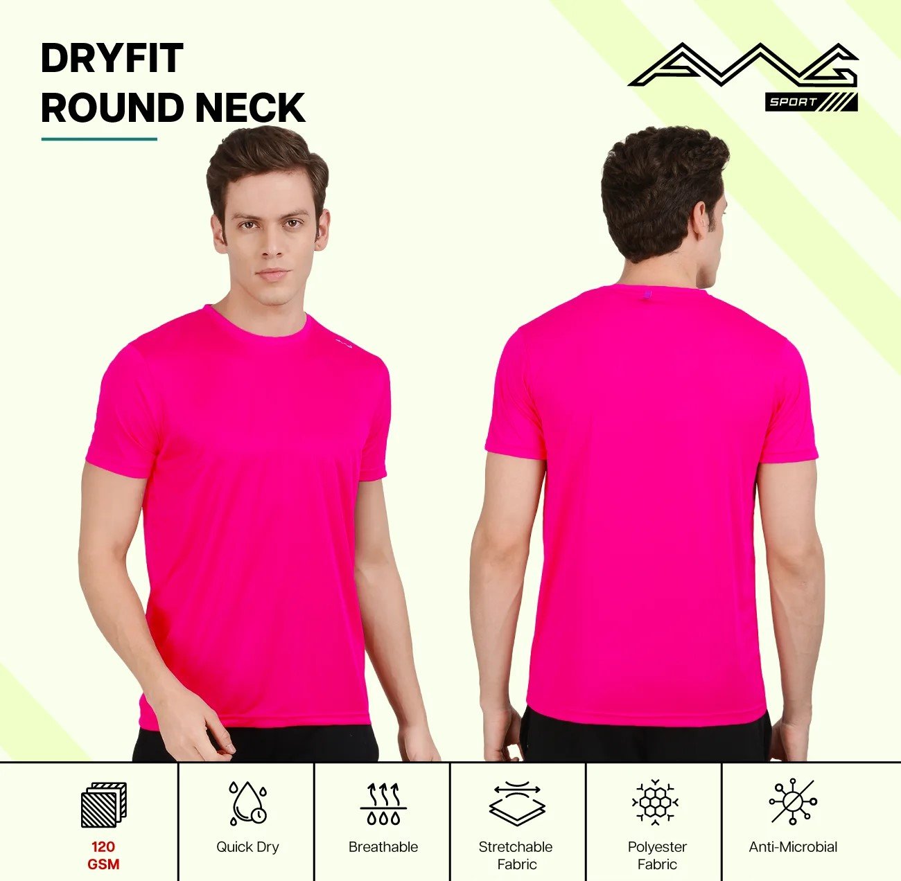 Men's DRY FIT ROUND NECK plain T Shirts for Top Wear online India