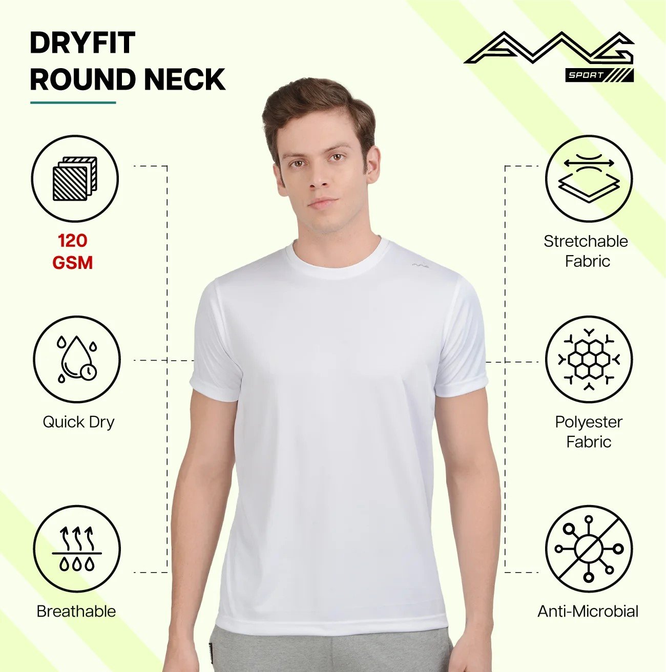 Men's DRY FIT ROUND NECK plain T Shirts for Top Wear online India