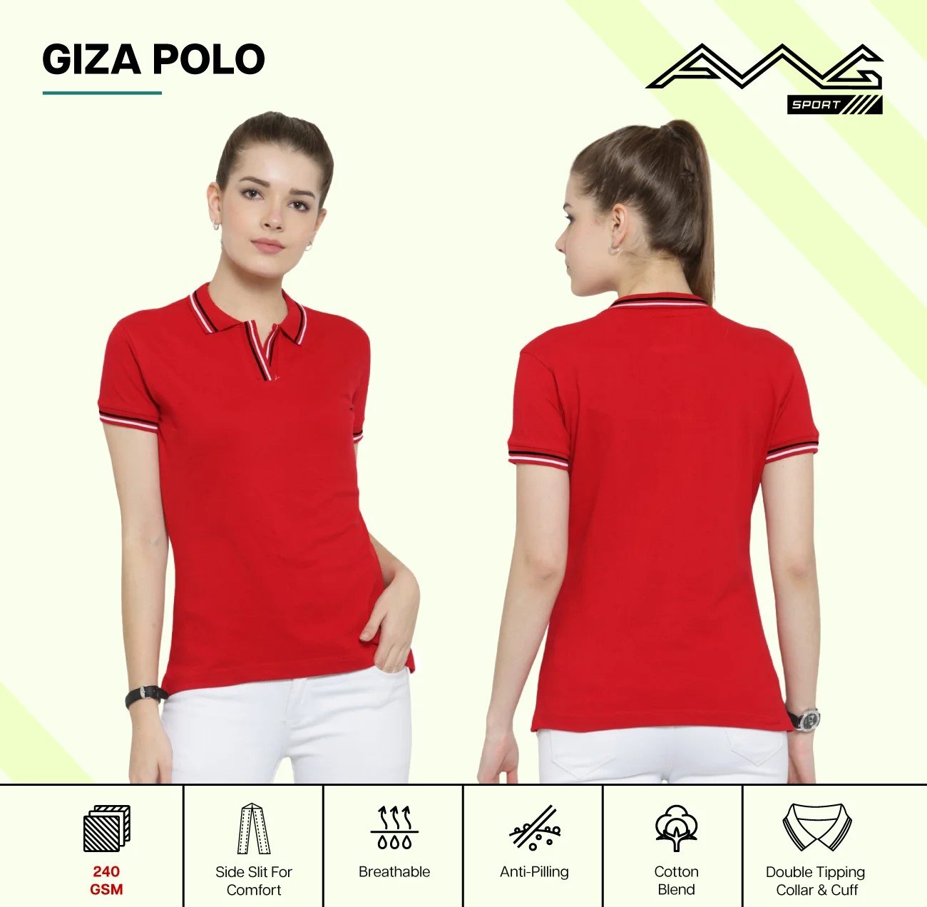 White GIZA POLO T Shirts for Women for Western Wear online India