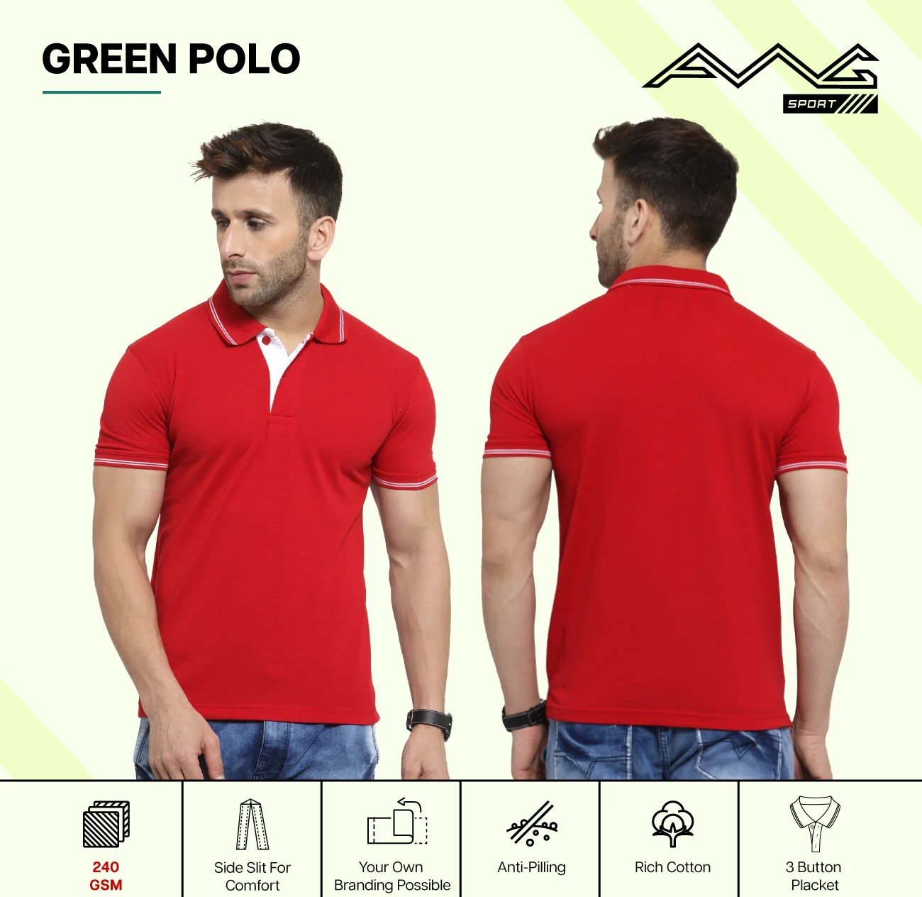 Men’s GREEN POLO T-Shirt for Top Wear online India