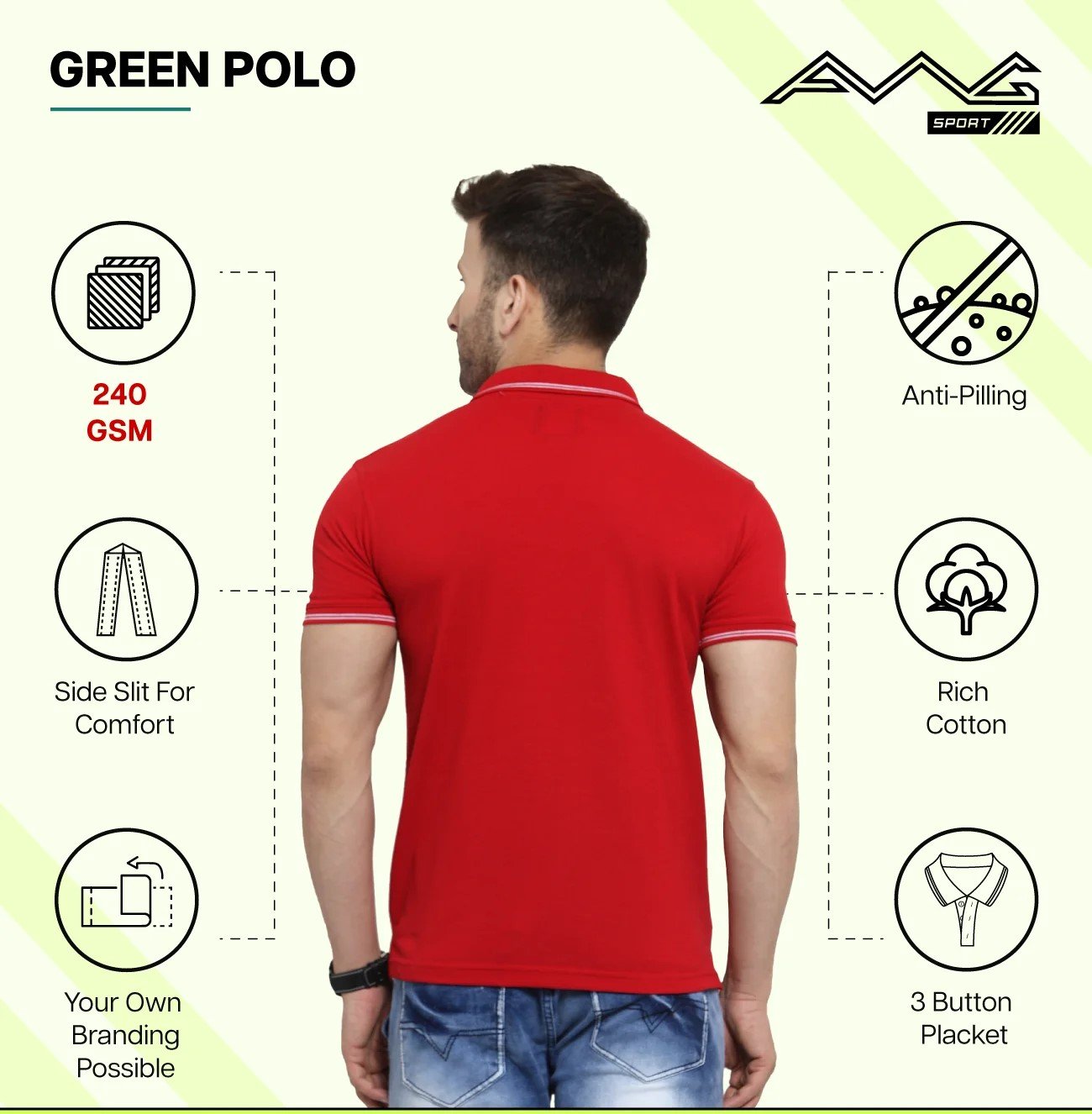 Men’s GREEN POLO T-Shirt for Top Wear online India