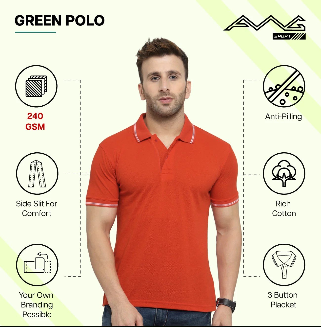 Men’s GREEN POLO T-Shirt for Top Wear online India