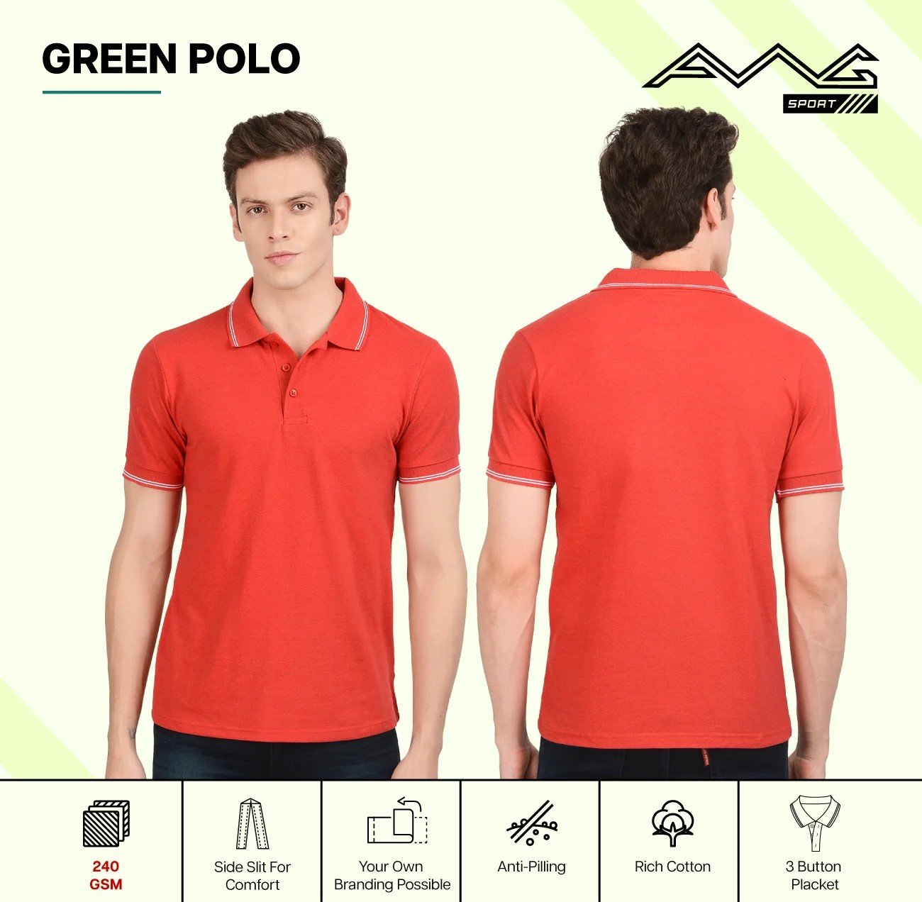 Elegant Green polo White T shirt for Top Wear online India