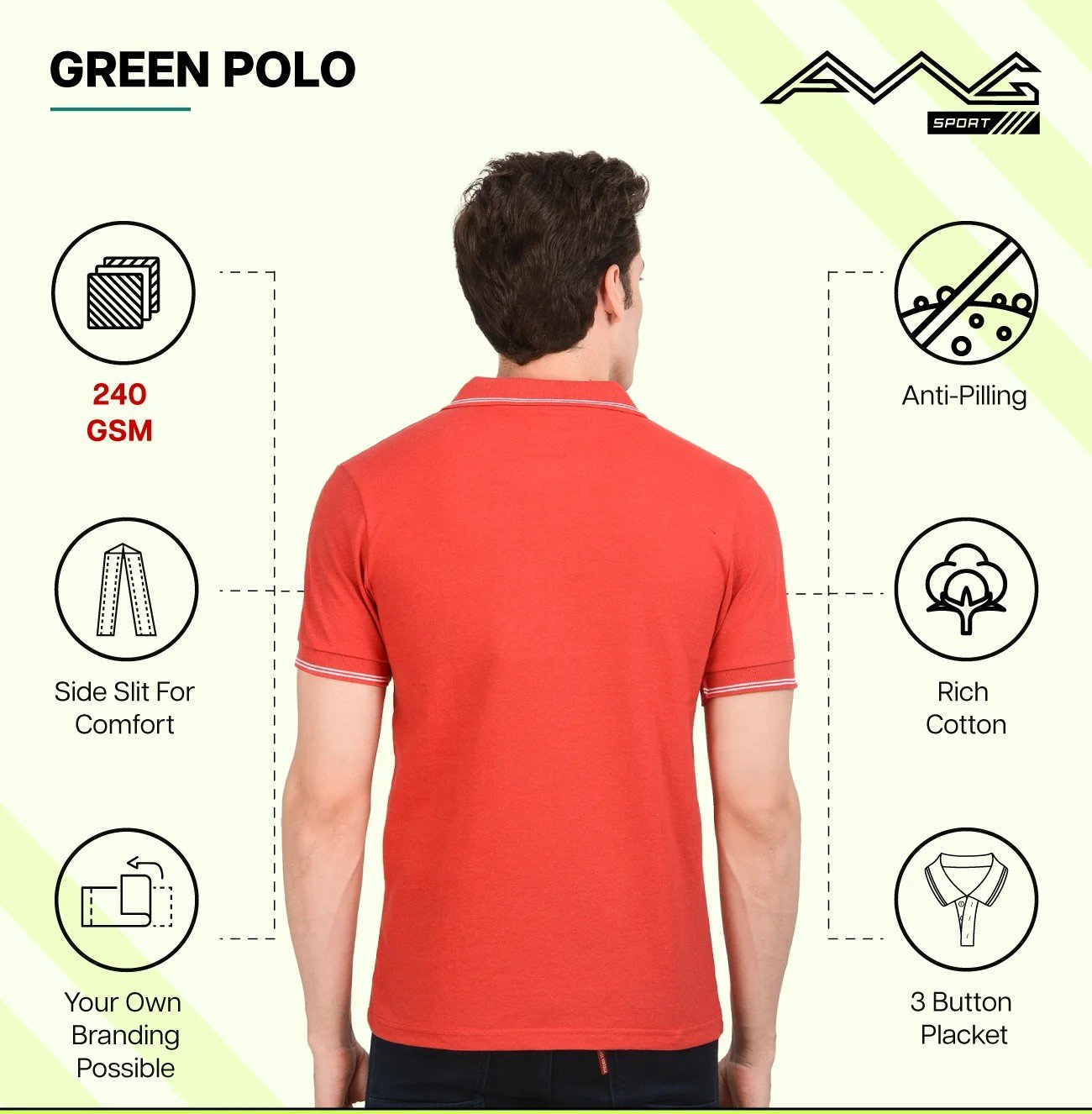 Elegant Green polo White T shirt for Top Wear online India