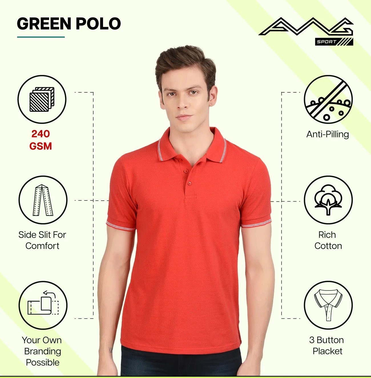 Elegant Green polo White T shirt for Top Wear online India